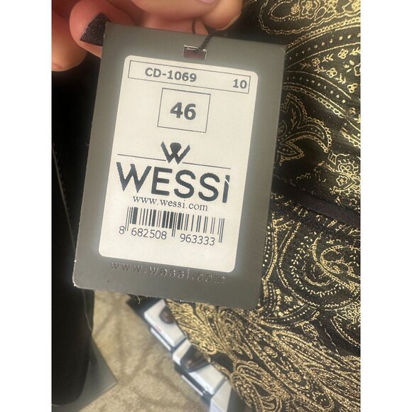 NWT Paisley Peak Lapel Black Men Dinner Tuxedo Jacket - Wessi US 36, 38 - Picture 5 of 11